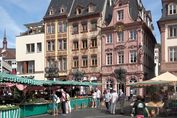 Mainzer Wochenmarkt vor historischer Kulisse am Marktplatz