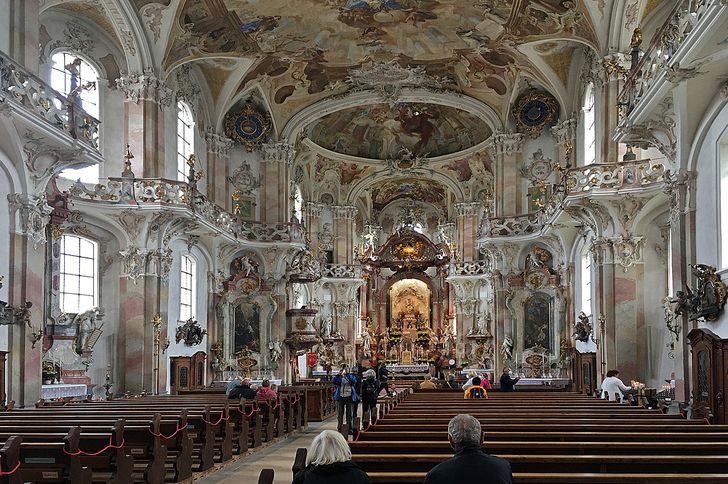 Blick in die Wallfahrtskirche Birnau